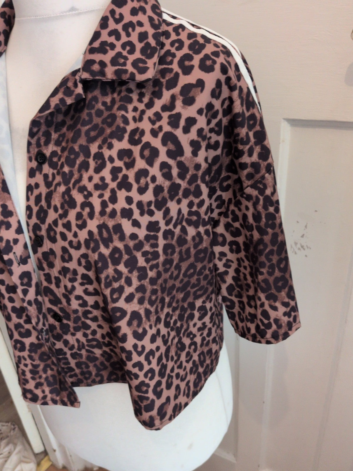 Large Leopard Print Buttoned Blouse