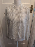 New Look 16 White And Black Spotty Long Sleeve Blouse