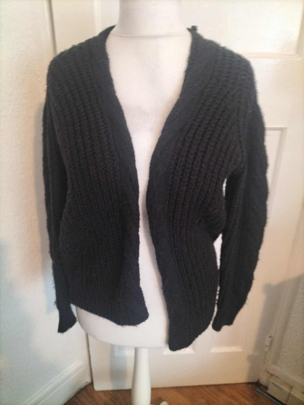 Ladies Primark Size 10-12 Black Knitted Cardigan