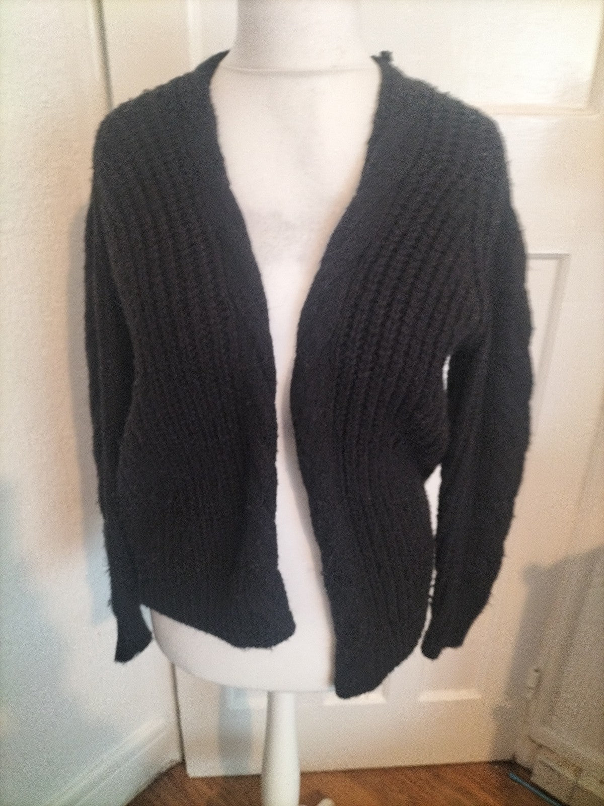 Ladies Primark Size 10-12 Black Knitted Cardigan