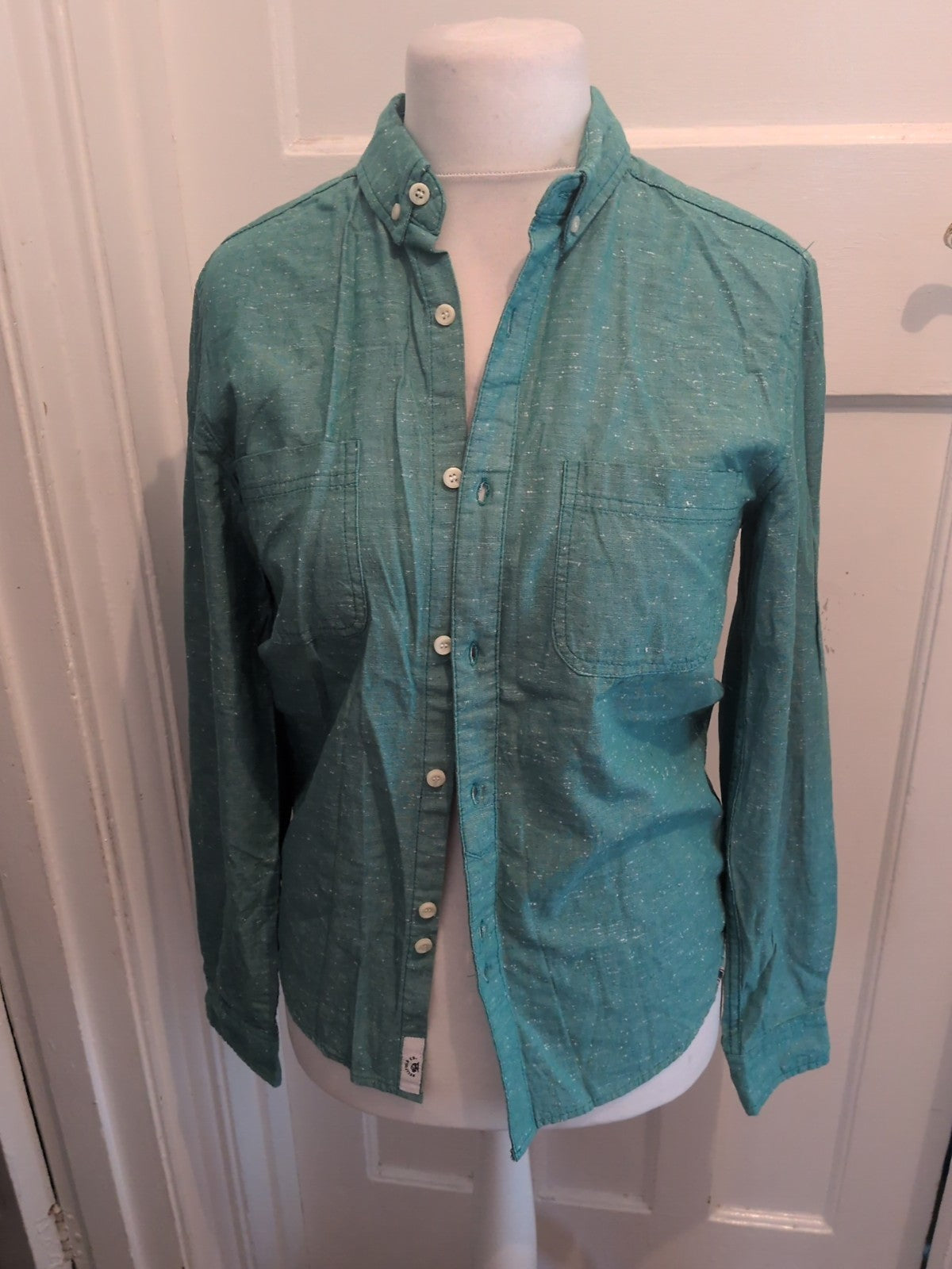 Bellfield Small Turquoise Fleck Long Sleeve Shirt