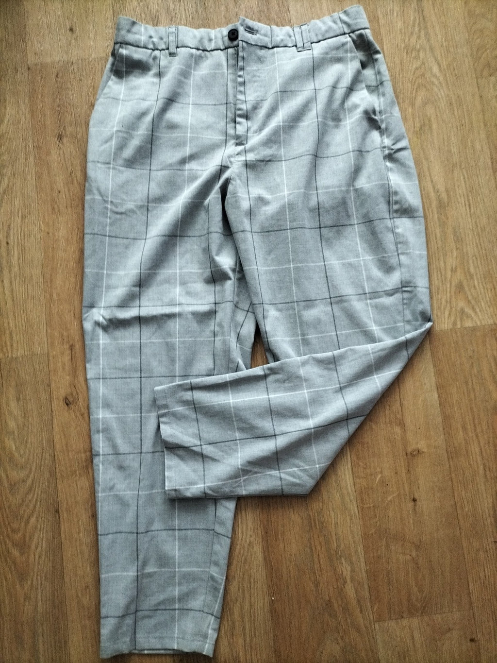 Mens Berskha Size 36" Grey Check Trousers
