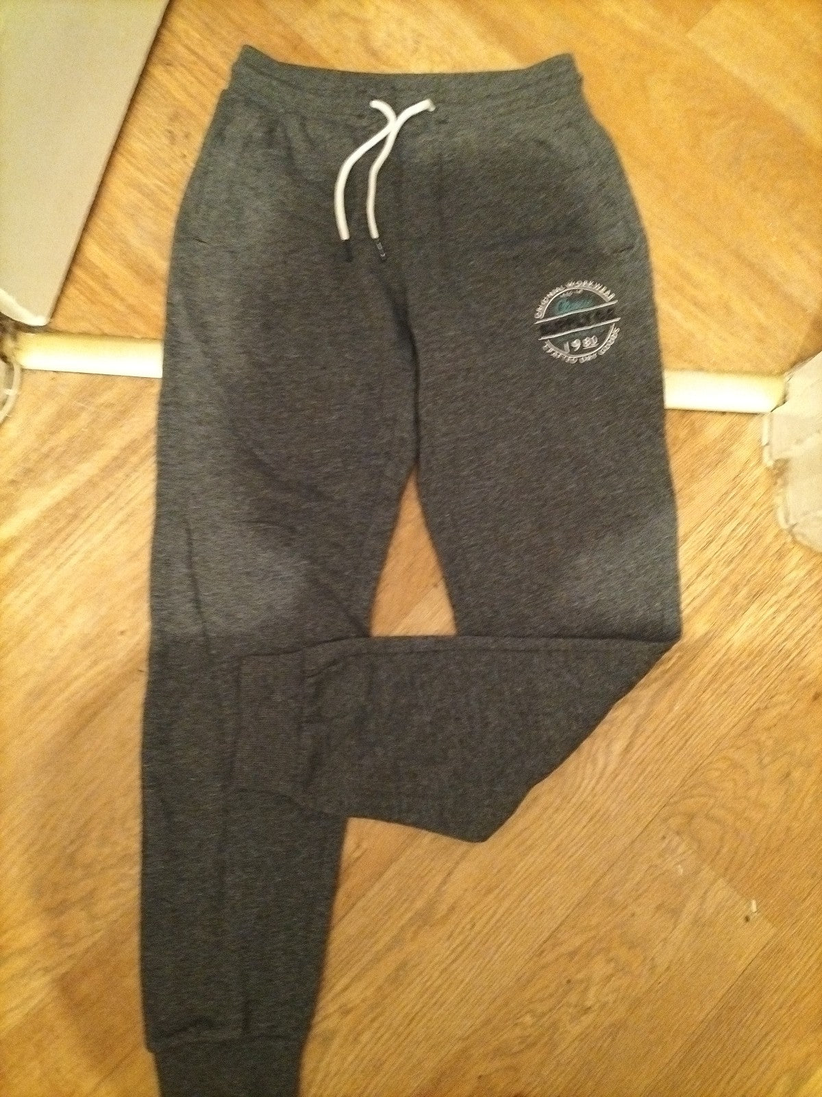Mens F&F Size Small Grey Fleck Elasticated Joggers