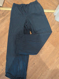 Marks And Spencer Small Navy Grey And Teal Stripe Elasticated Pyjama Bottoms
