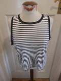 Ladies Primark Size 22-24 Striped Rib Crop Vest