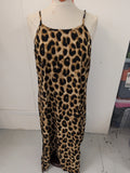 Shein Large Animal Print Sleeveless Split Hem Dress