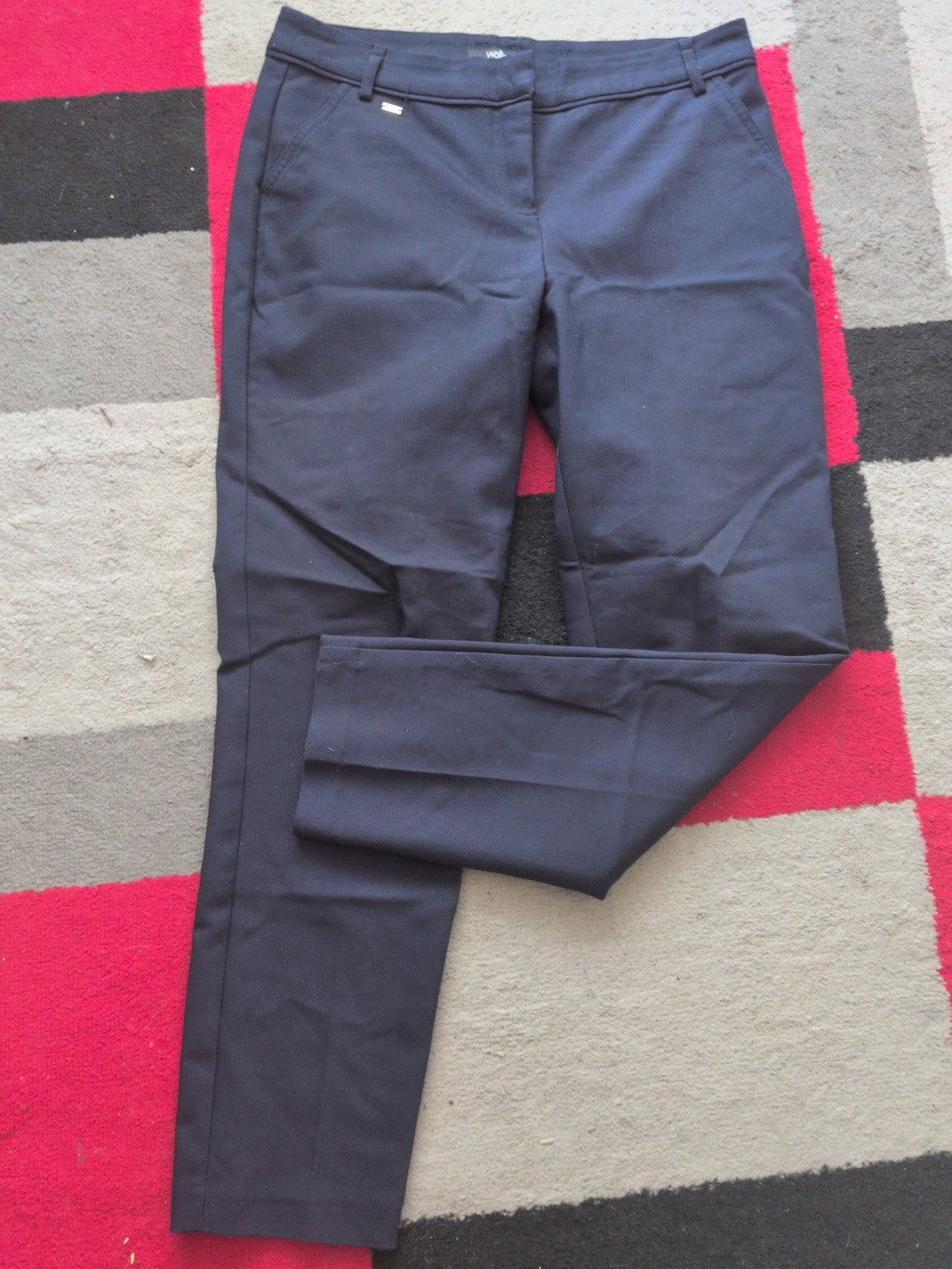 Wallis 10 Navy Straight Leg Trousers Smart