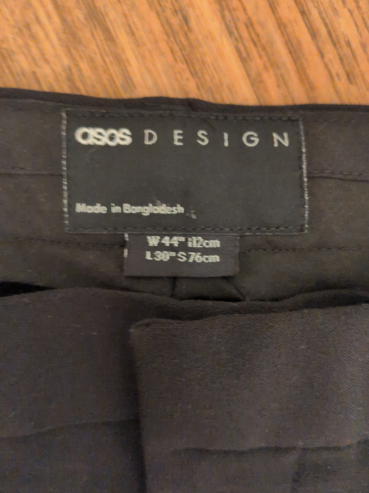 Mens ASOS 44W 30L Black Smart Trousers