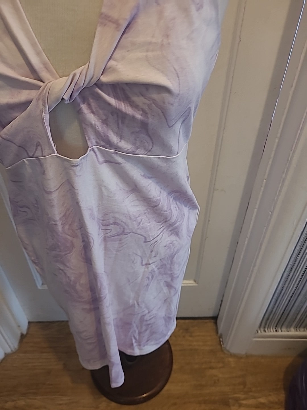Brand New Ladies Skinny Dip Size Large Cream/Purple Sleeveless Dress