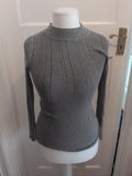 Primark 10 Grey High Neck Long Sleeve Jumper
