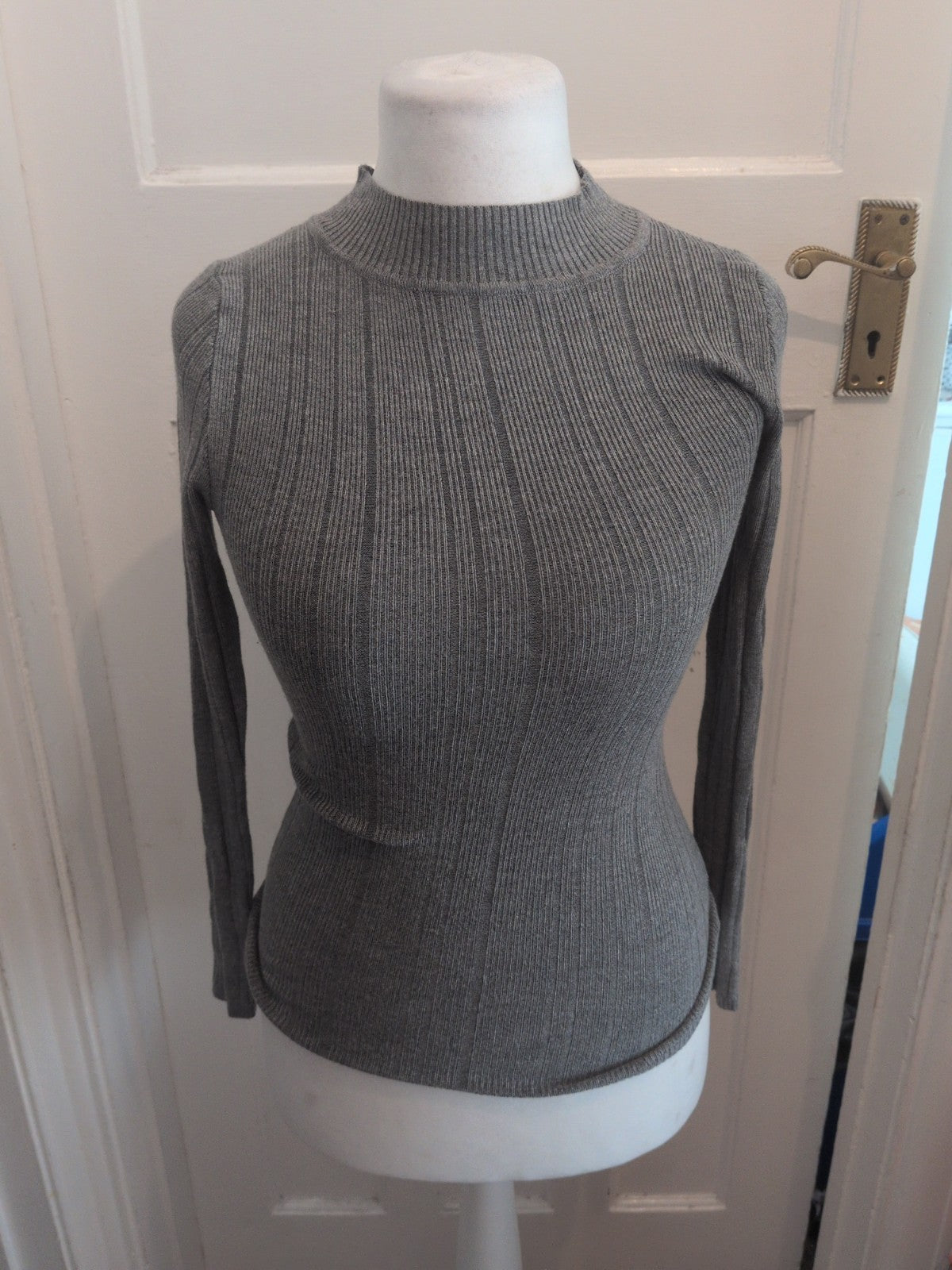 Primark 10 Grey High Neck Long Sleeve Jumper