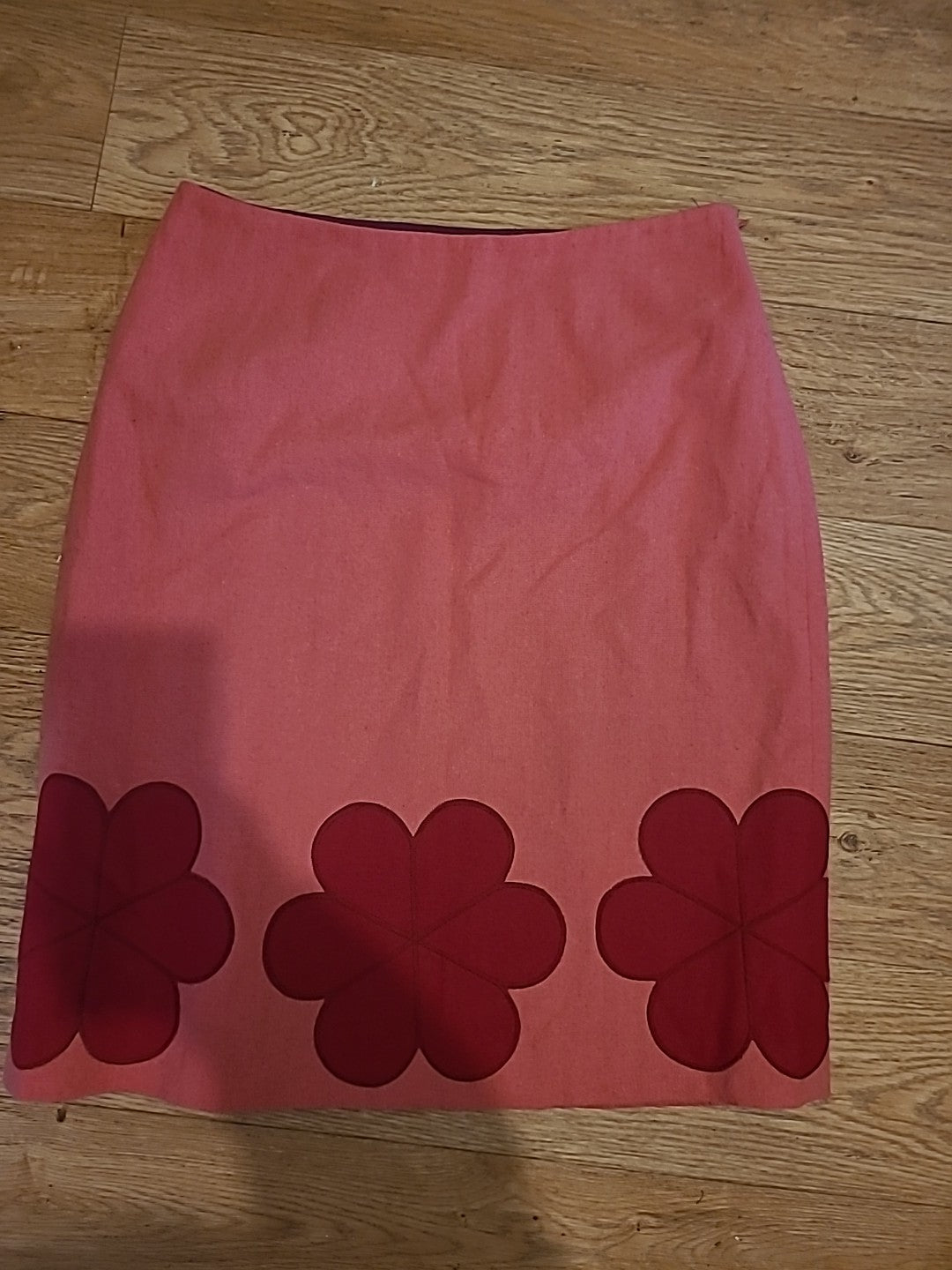 Ladies Boden Size 10L Peach With Red Lined Skirt