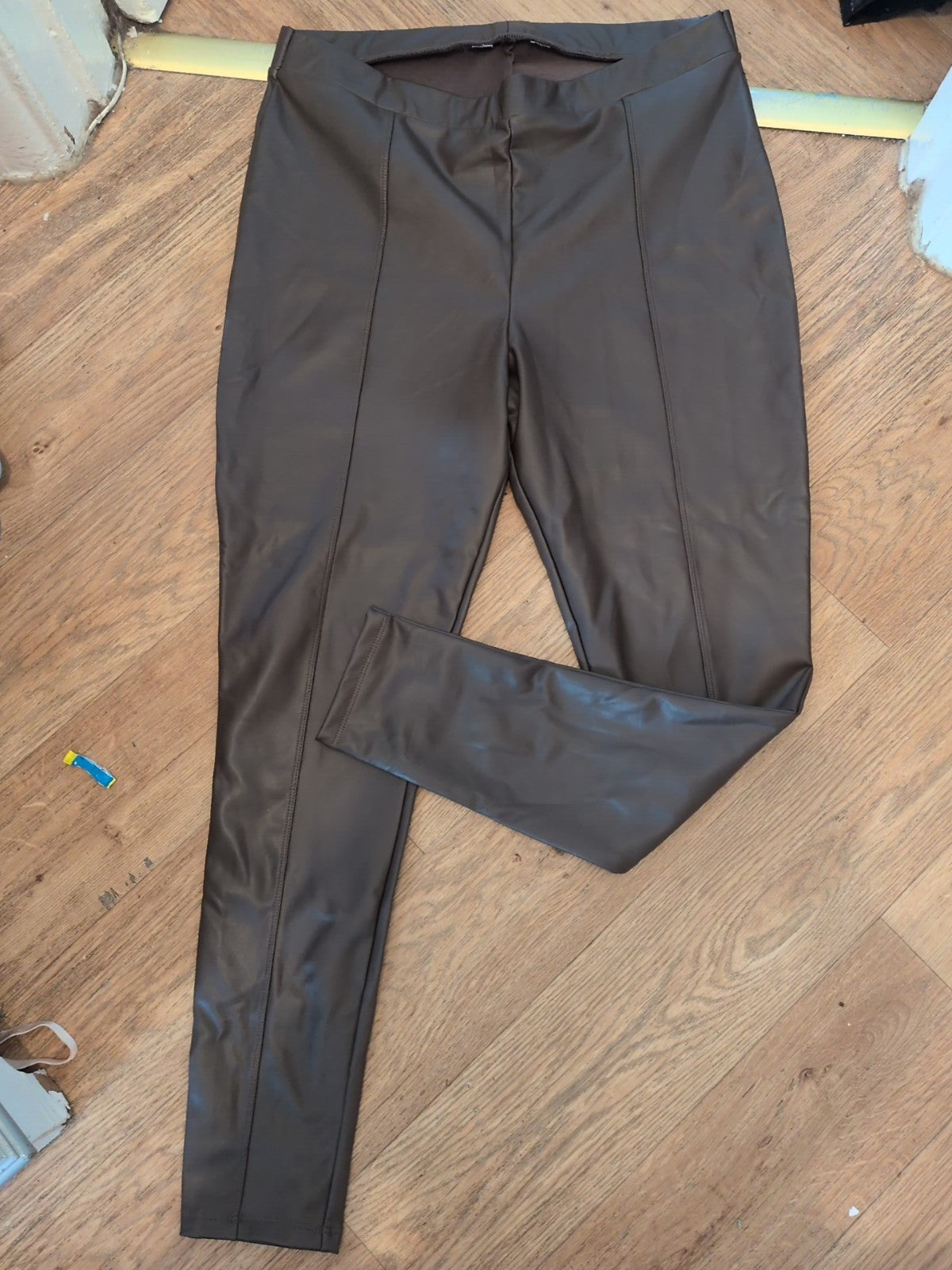 16 Brown Pleather Trousers