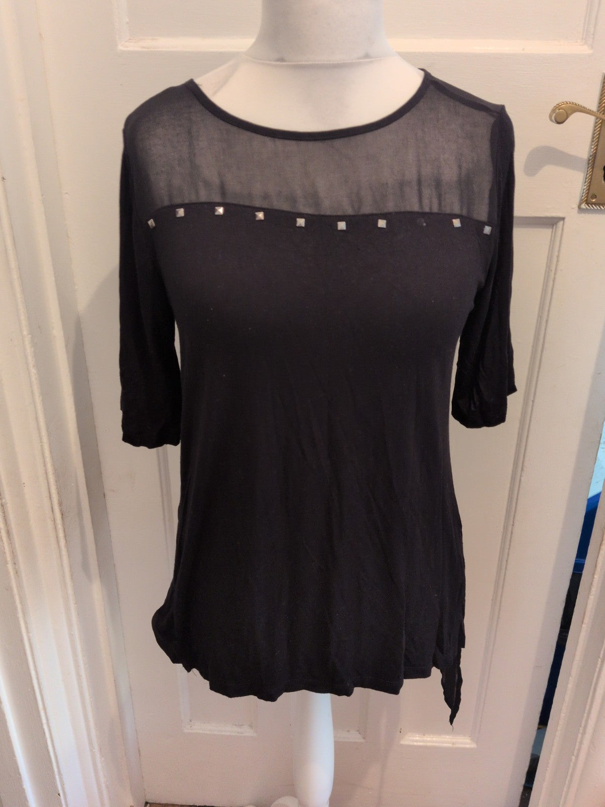 Design History 18 Black Half Sleeve Blouse