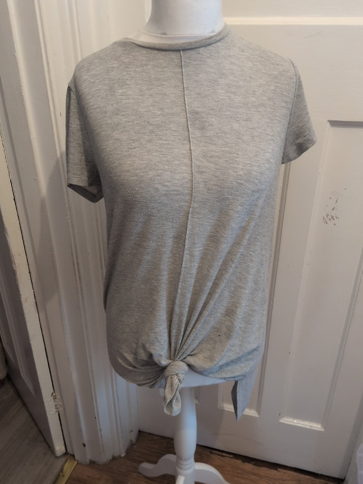 14 Grey Longline Front Knot T-shirt