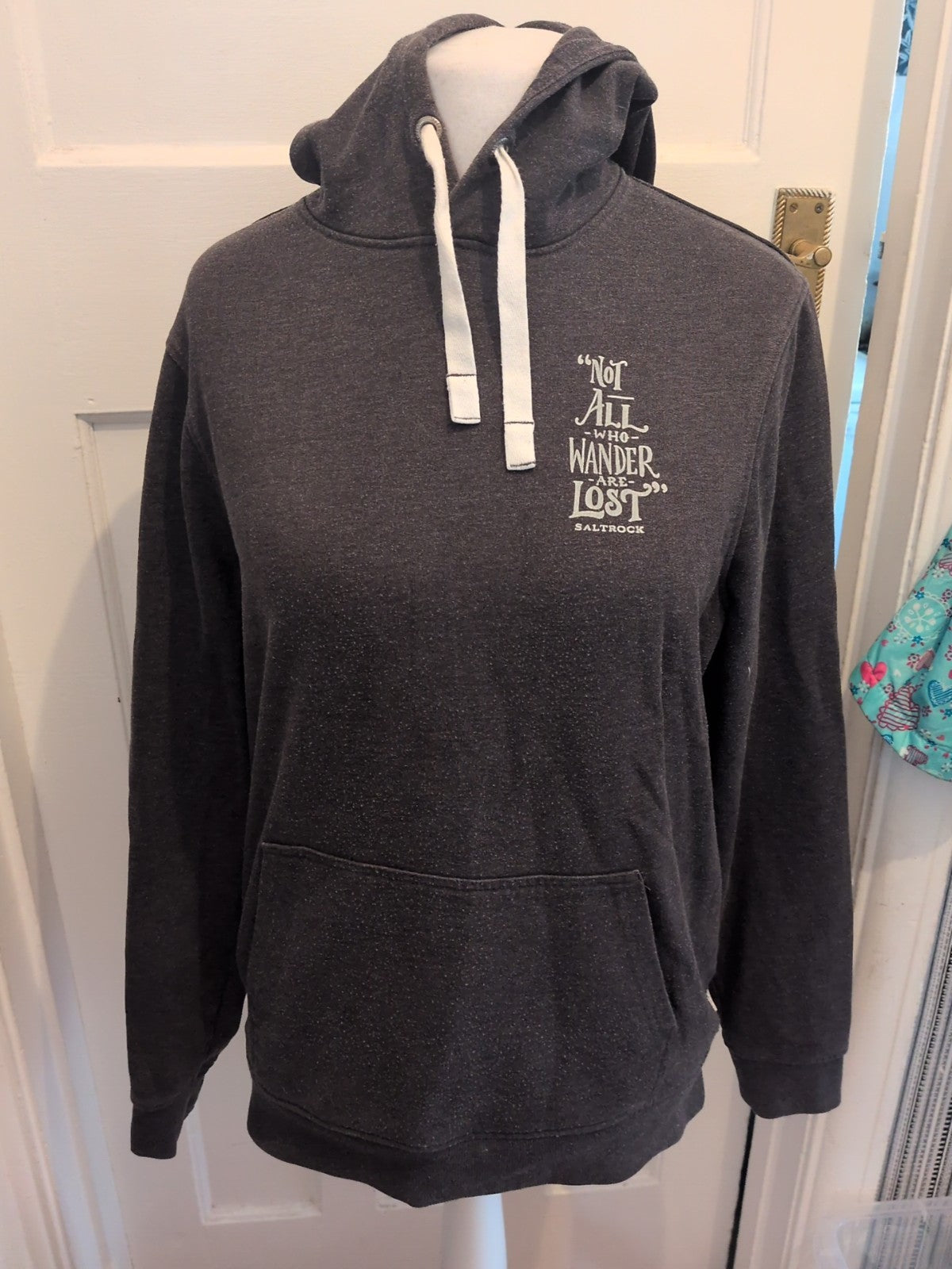 Saltrock Medium Grey Print Pullover Hoodie Bobbling