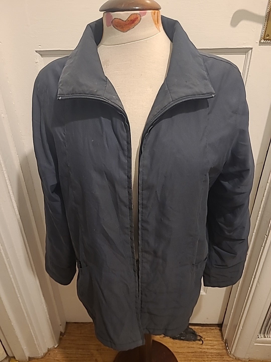 Ladies EWM Size 14 Charcoal Lined Zip Through Jacket