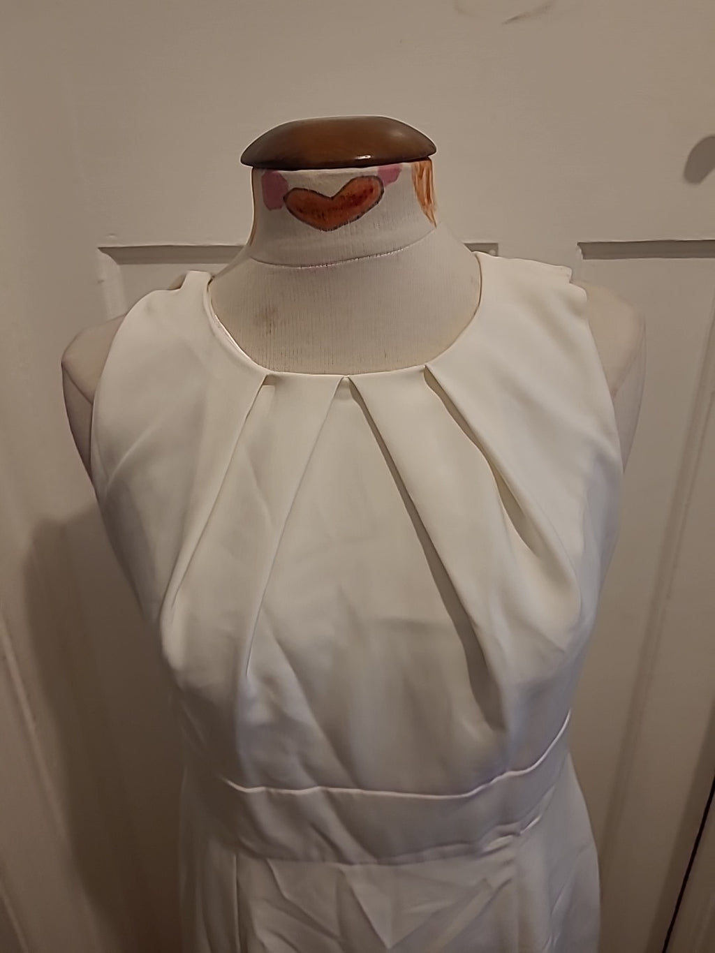 Ladies Heine Size 12-14 Cream Lined Sleeveless Dress