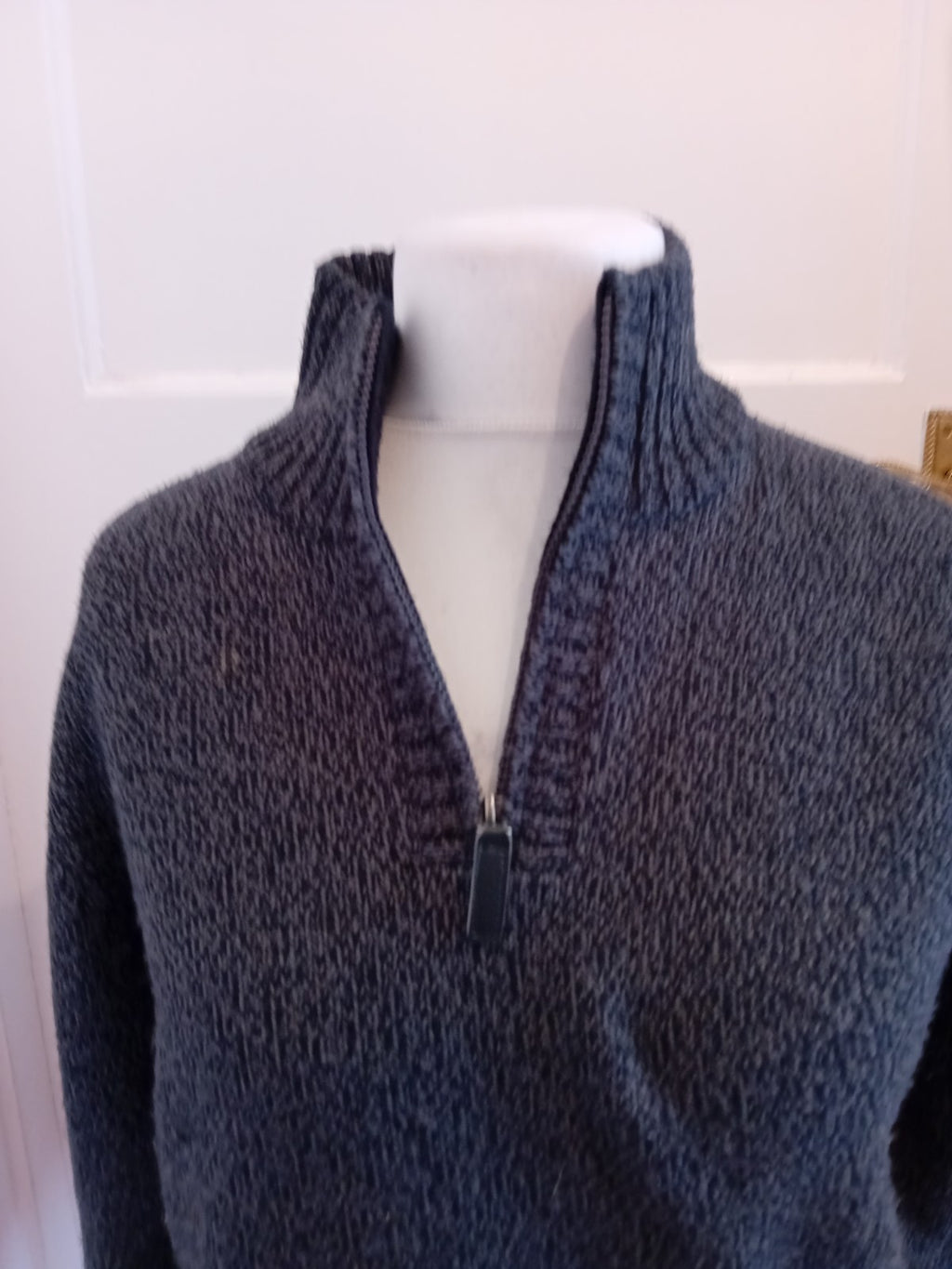 Tu Medium Navy Fleck High Neck Jumper