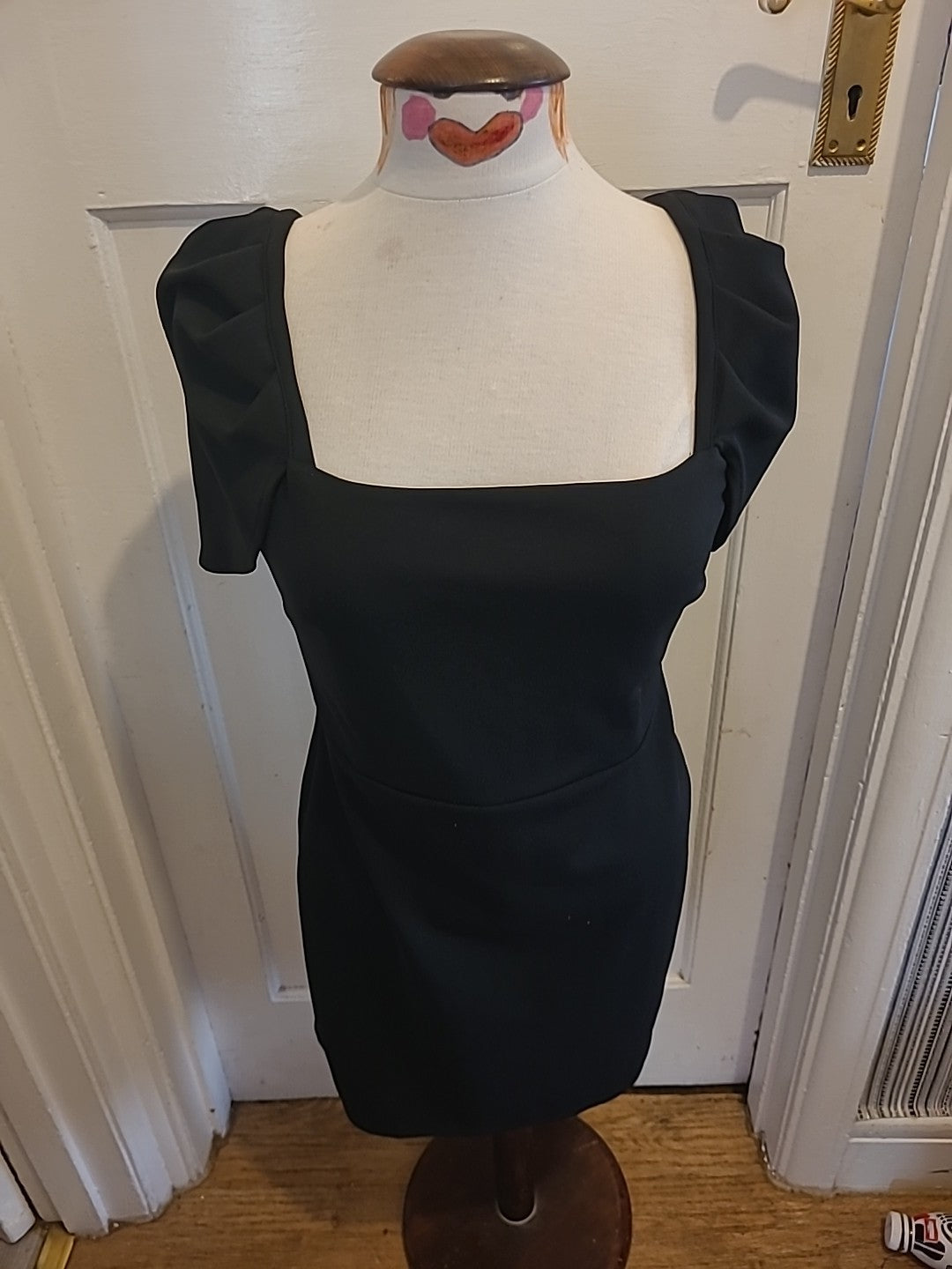 Ladies Miss Selfridge Size 12 Black Short Sleeved Dress
