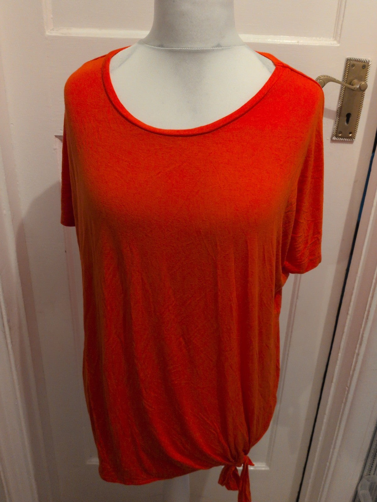 Select 16 Orange Short Sleeve Front Knot T-shirt