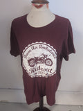Mens Large Purple Short Sleeve Printed Motorcycle T-shirt