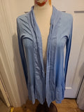 Ladies Size Large Blue Long Sleeved Longline Cardigan
