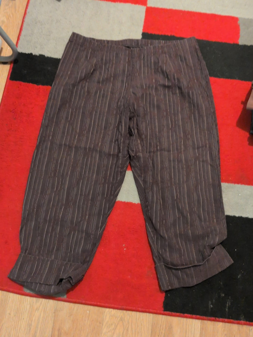 Ladies Shade & Lace Size 20 Purple Elasticated Cropped Trousers