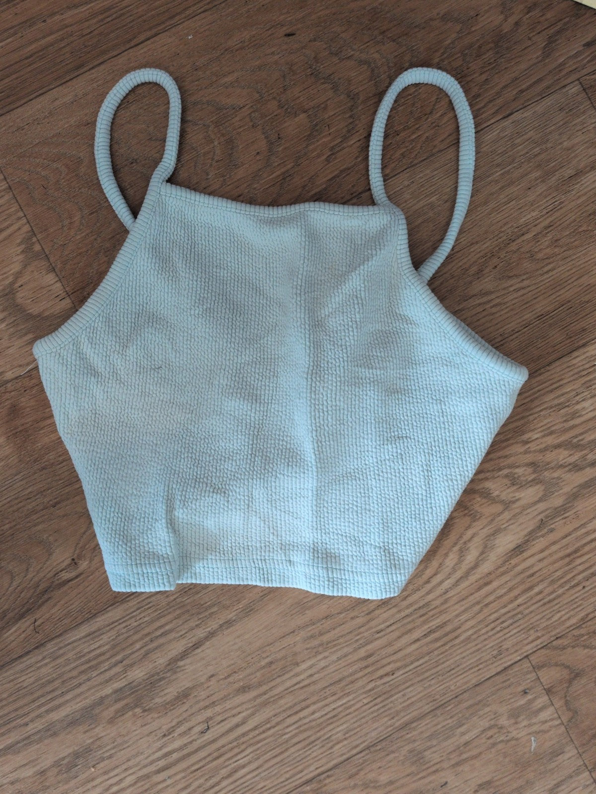Topshop 8 Pale Blue Turquoise Crop Top