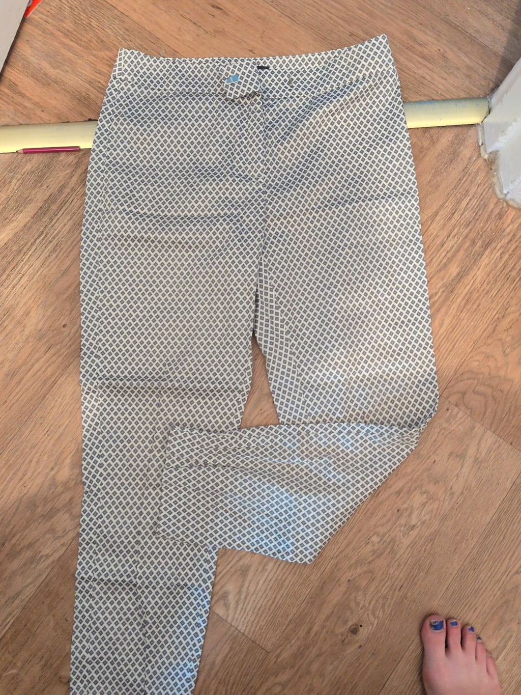 M&S Collection 10 Regular Brown/Stone And Black Patterned Trousers
