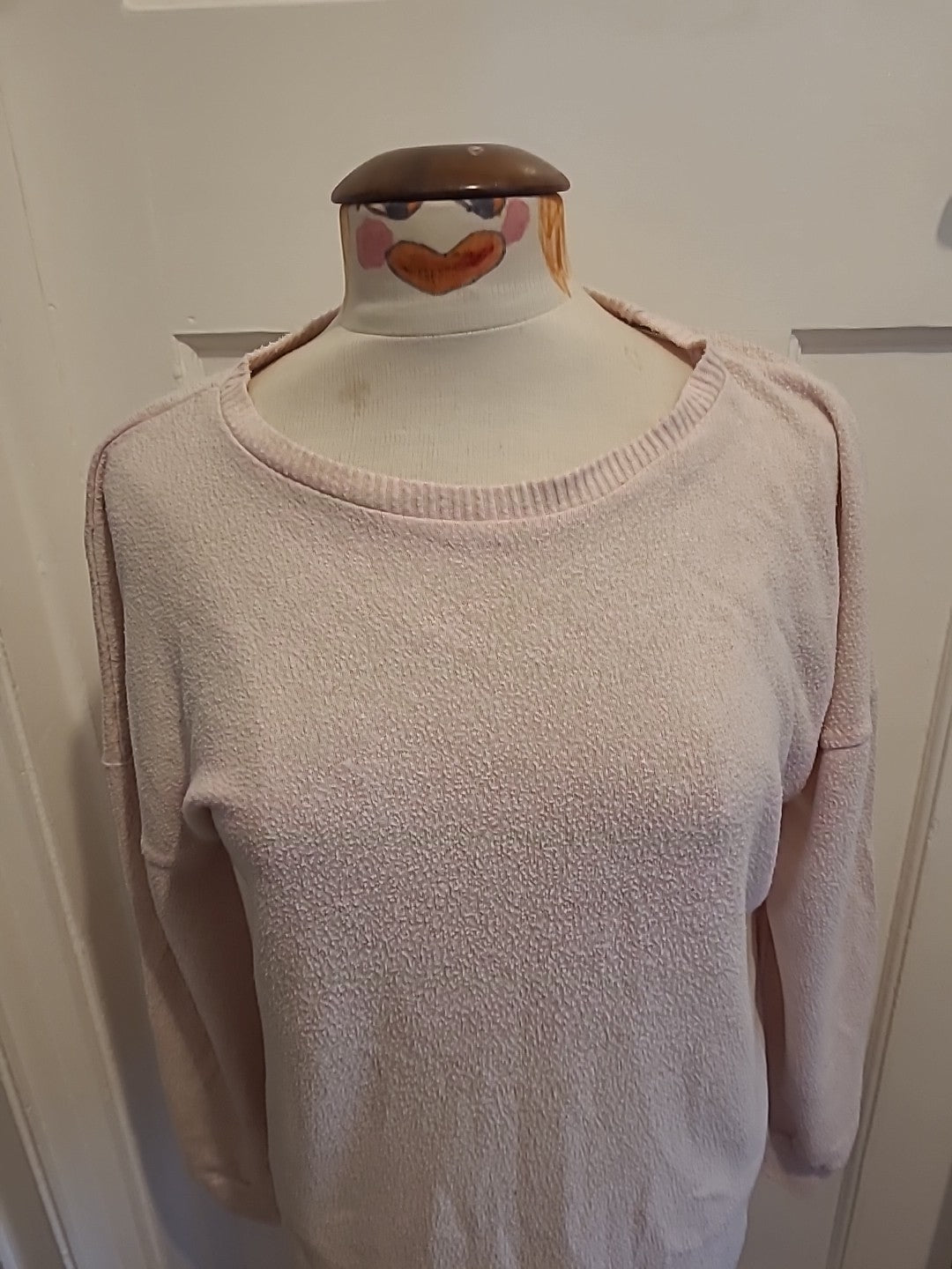 Ladies Primark Size 12-14 Pink Soft Pullover Jumper(Bobbling)