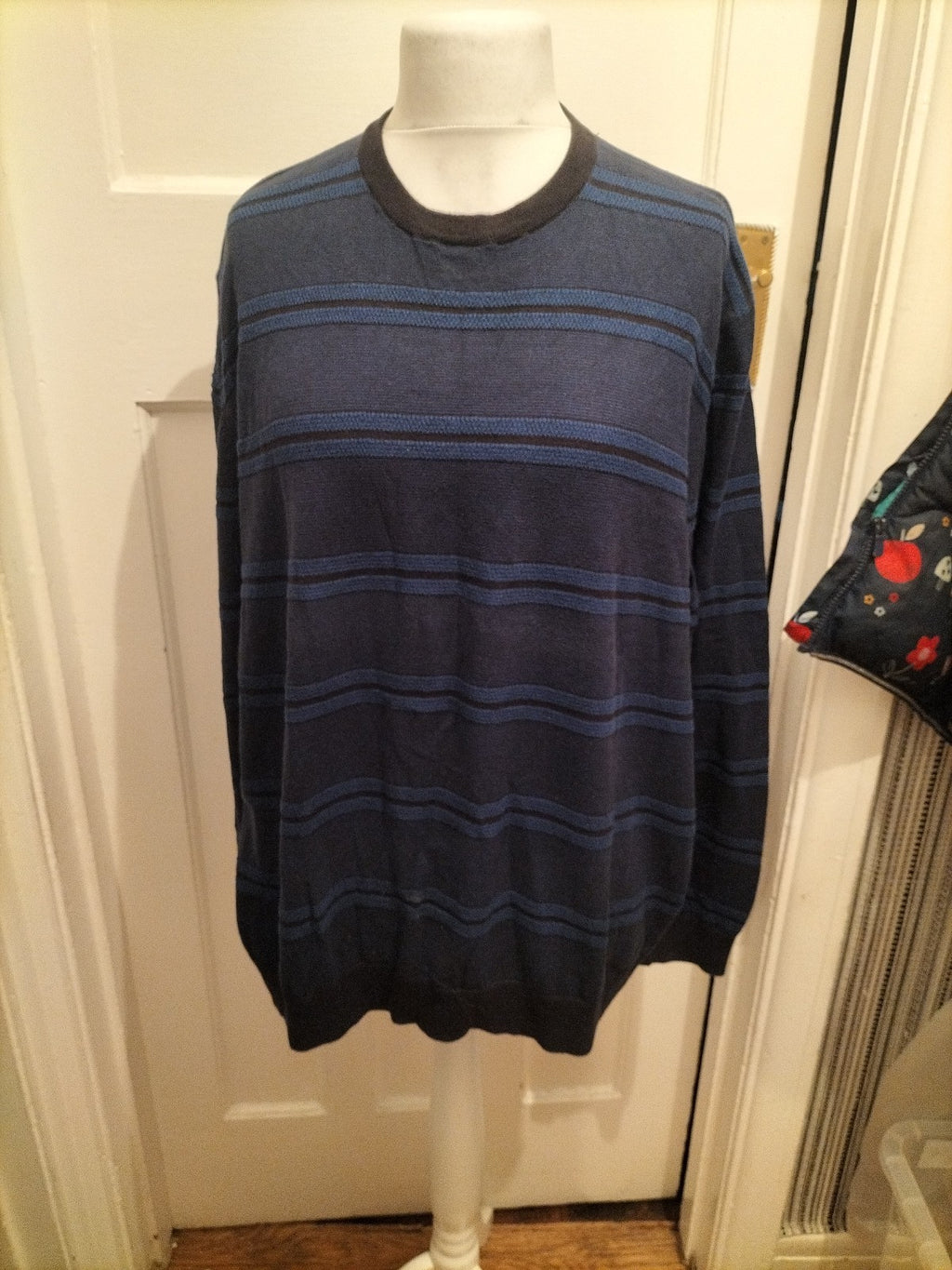 Mens Blue Harbour Size XXL Blue And Navy Long Sleeved Pullover Jumper