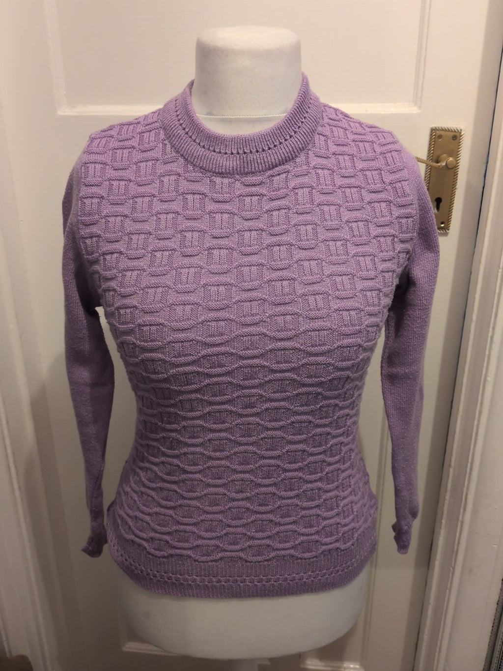Ladies BM Size Small Lilac Purple Jumper Patterned