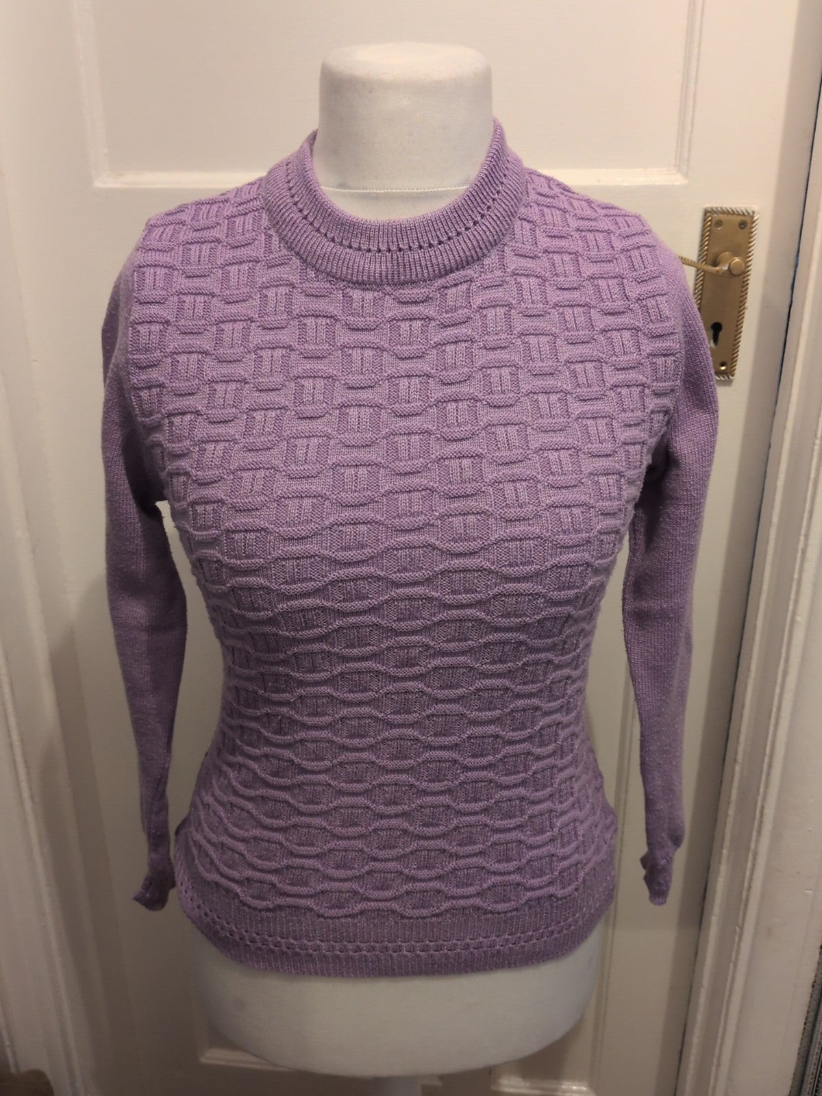 Ladies BM Size Small Lilac Purple Jumper Patterned