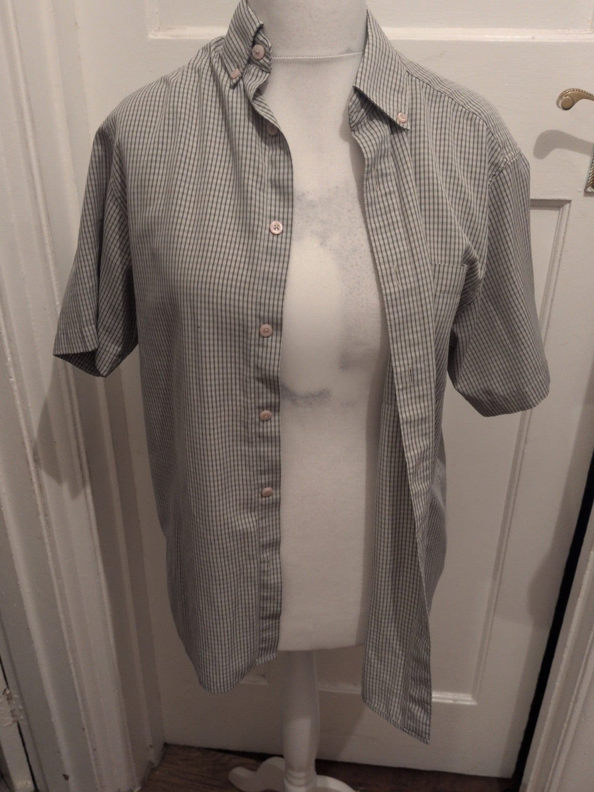 Thomas Nash Small Pale Green Check Short Sleeve Soft Touch Shirt