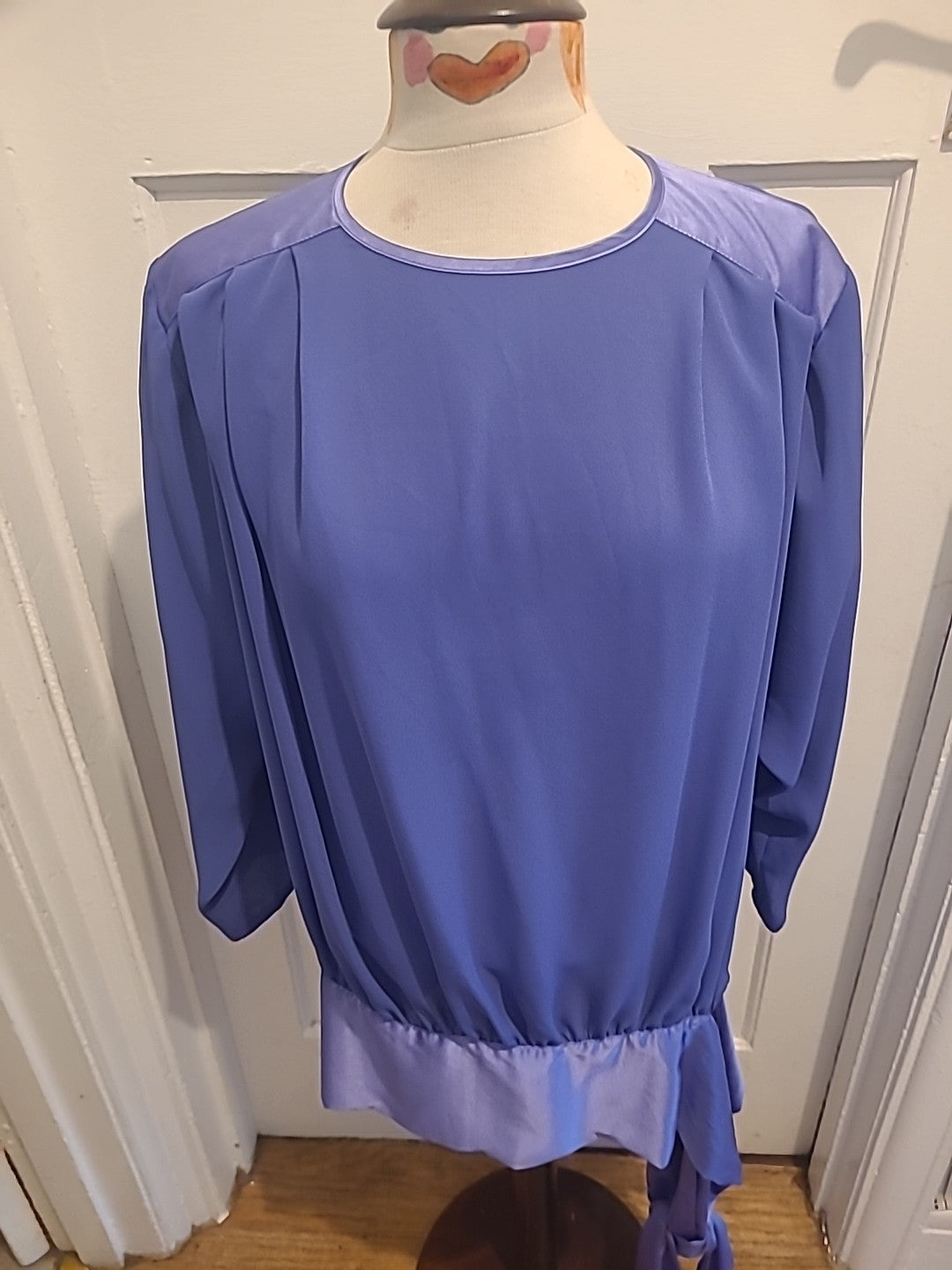 Ladies Size Euro 38 Vintage Purple Long Sleeved Blouse