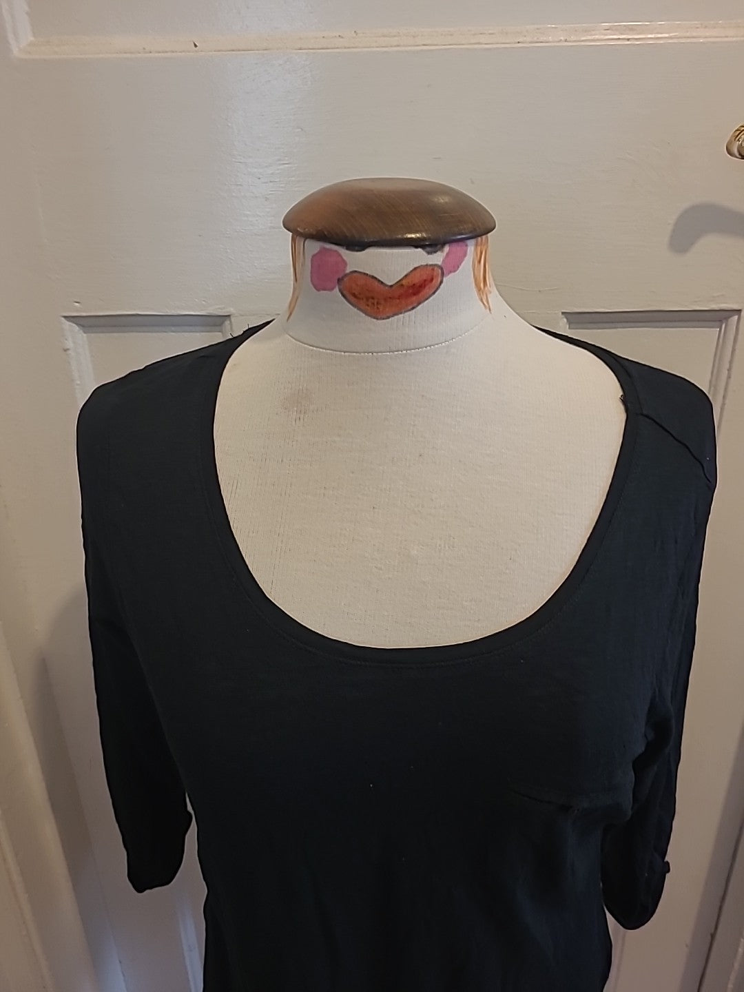 Ladies M+Co Size 12 Black Mid Sleeved Longline Blouse