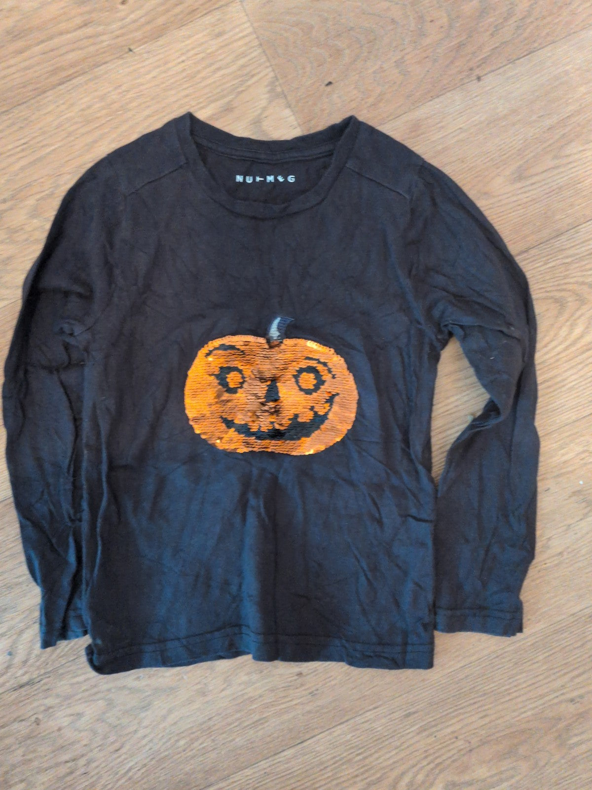 Nutmeg 4-5 Years Black Sequin Halloween Long Sleeve T-shirt