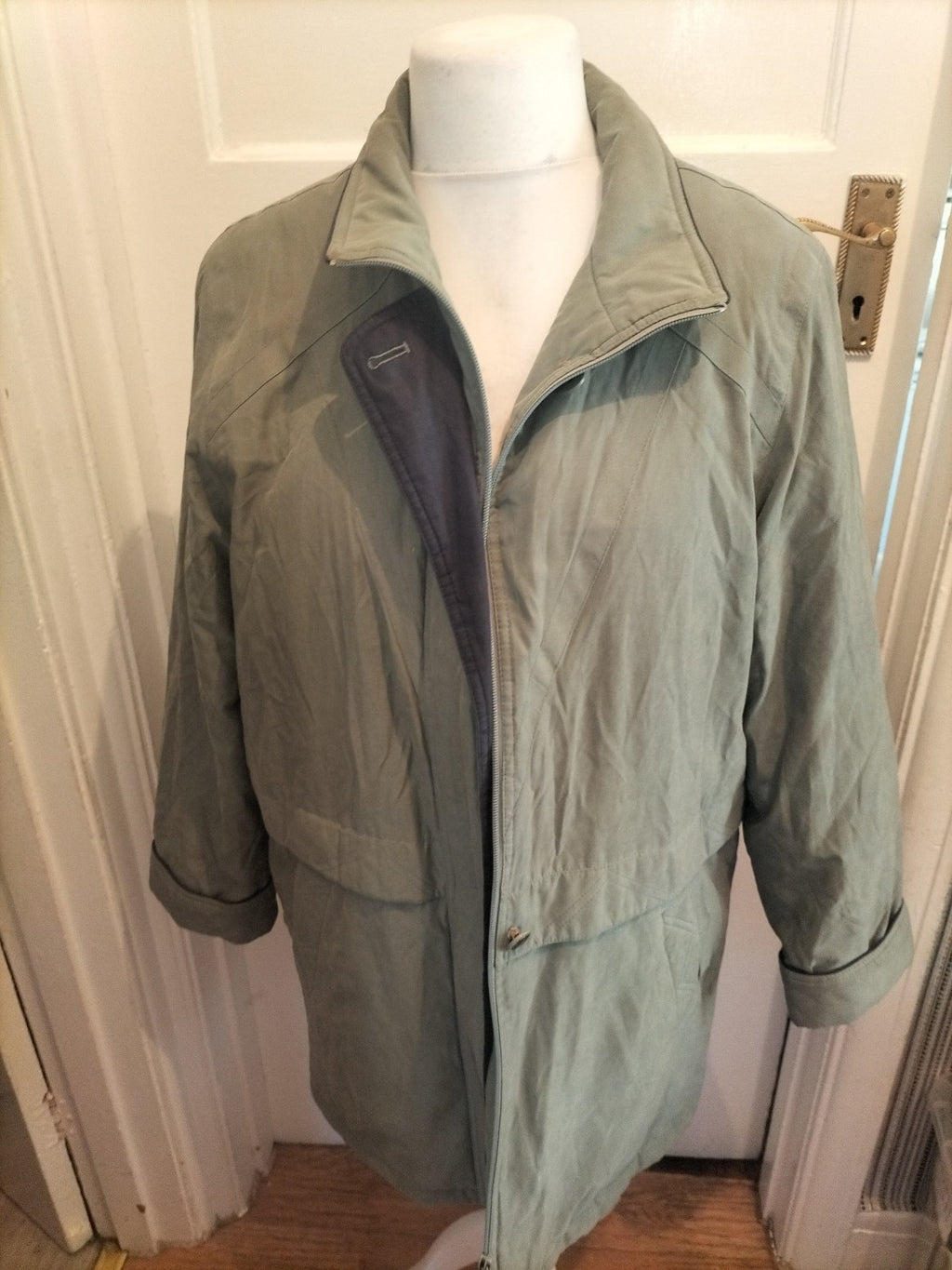 Ladies EWM Size 14 Greyish Teal Lined Coat