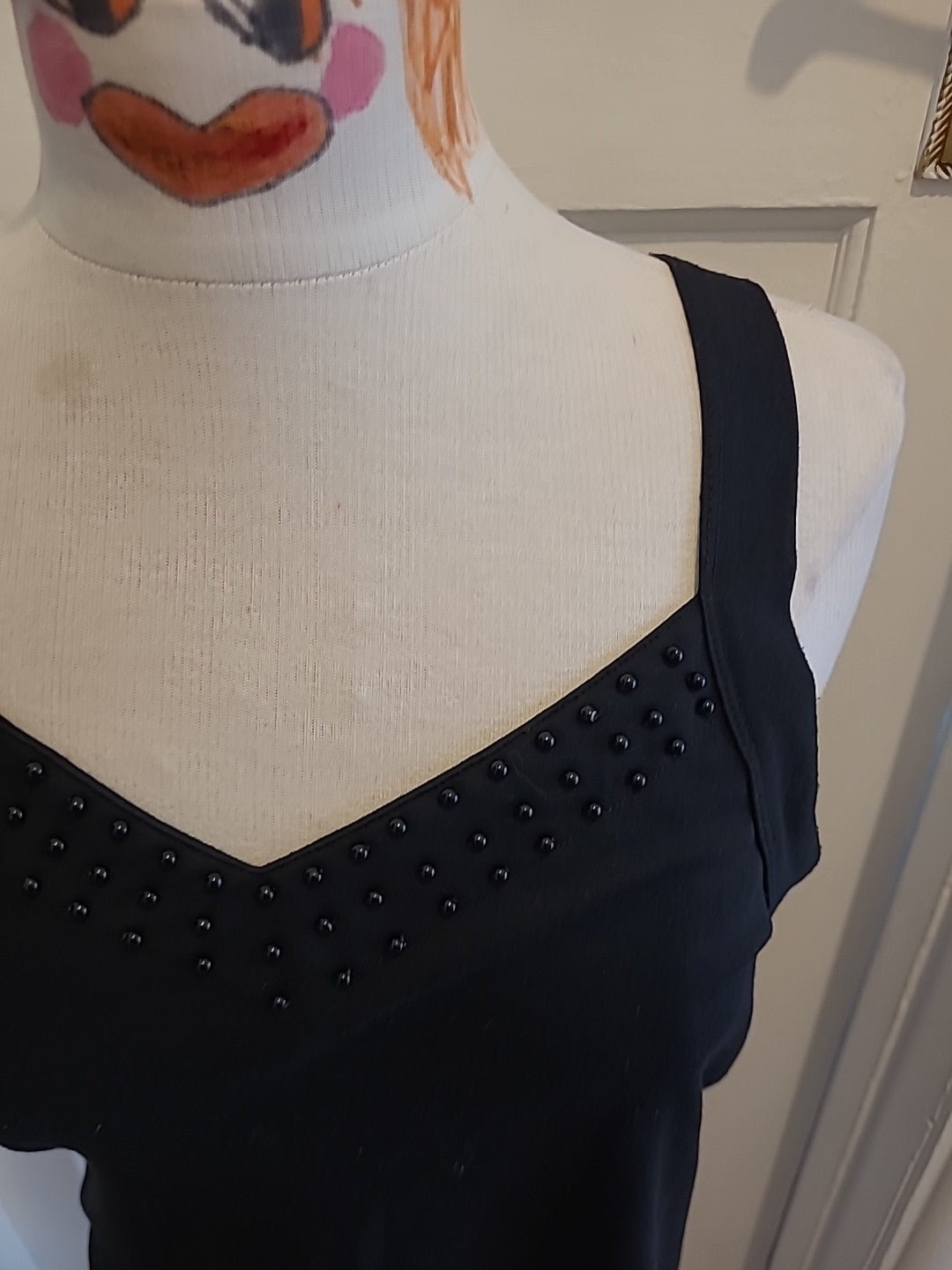 Ladies Black Strappy Top Size Small Janique