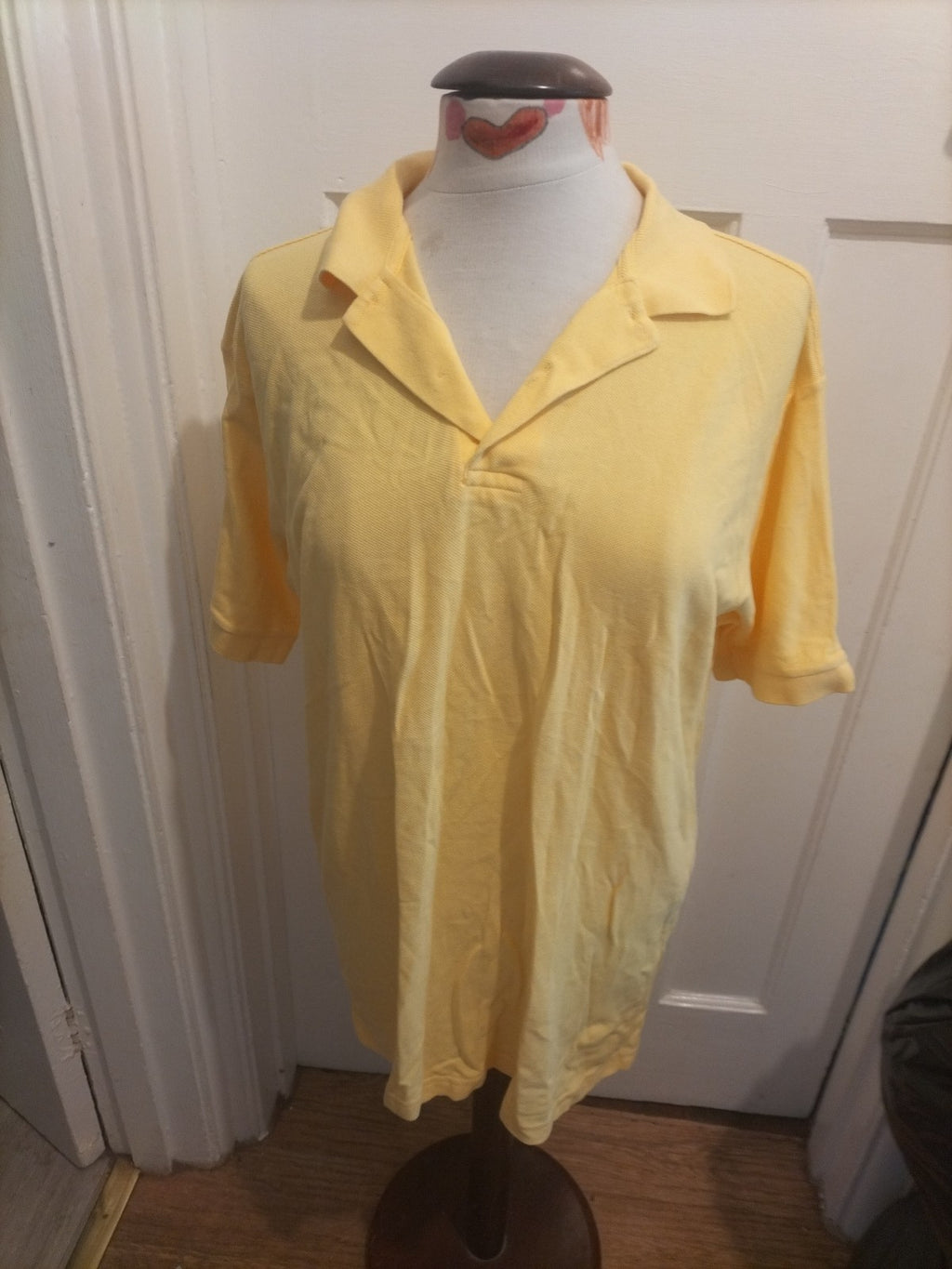 Mens St Michael Size Medium Yellow Short Sleeved Polo