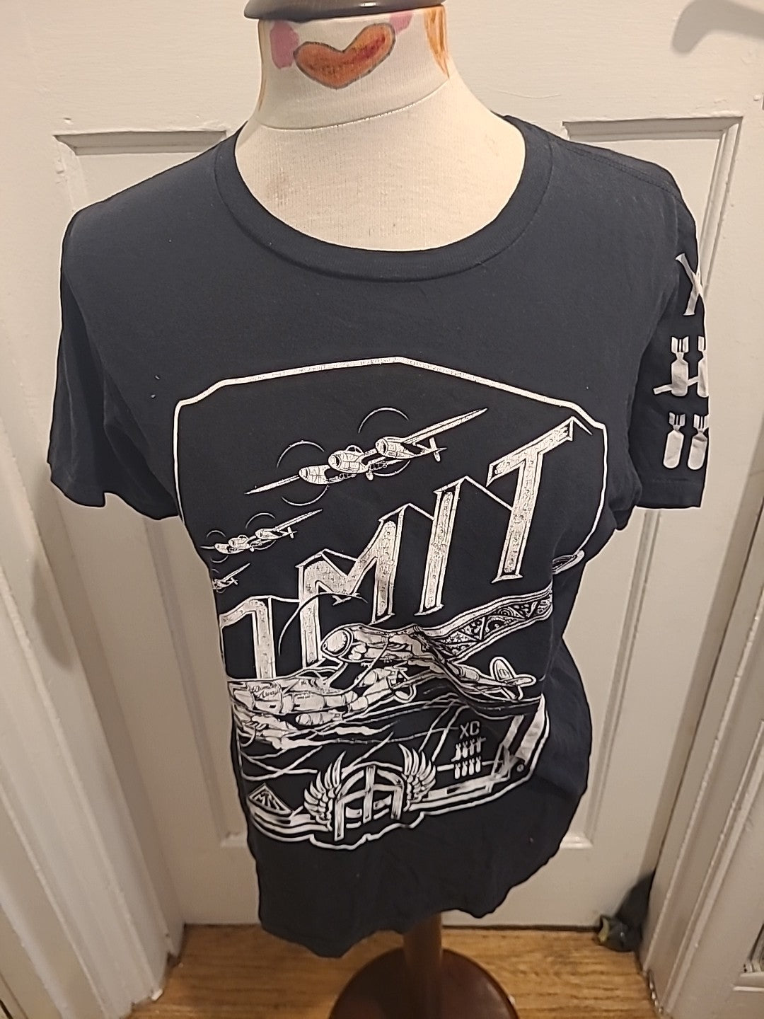 Mens Amit Size Small Black With White Printed Detail Tshirt