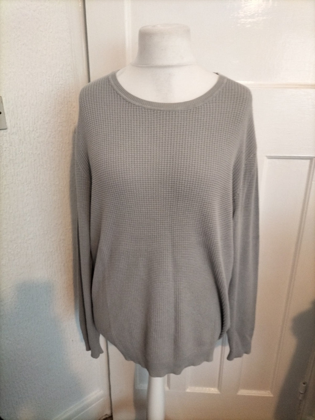 Mens Debenhams 1778 Size Large Grey Knit Long Sleeved Jumper