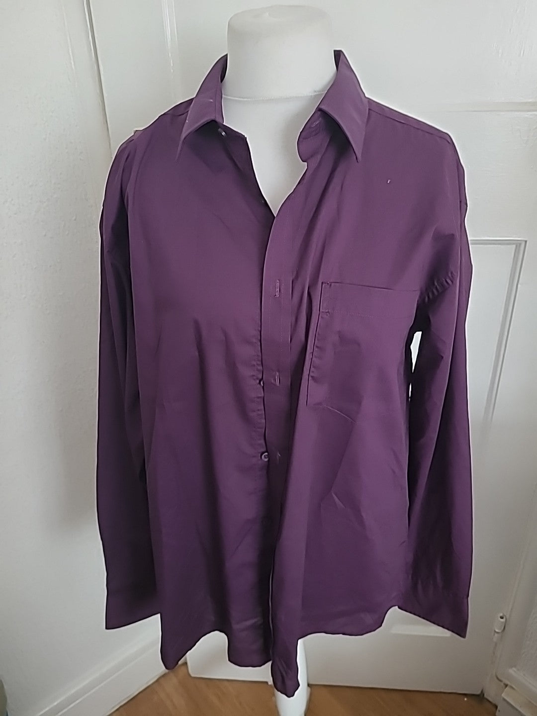 Mens Tu Size 17.5" Deep Purple Long Sleeved Shirt