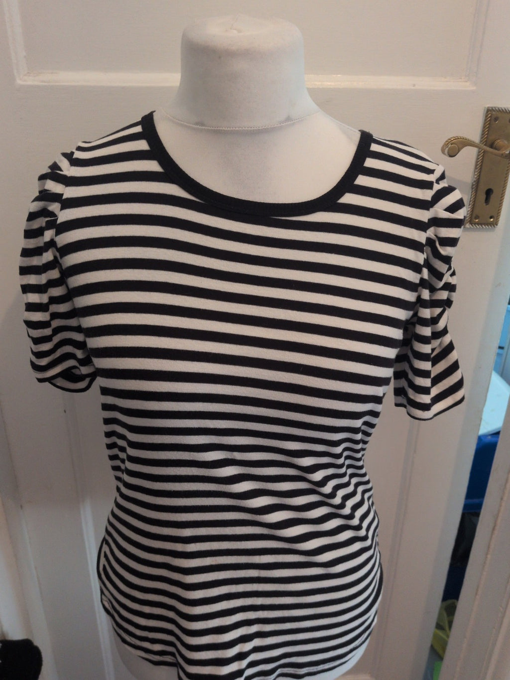 Evie Maternity 12 Navy Stripe Short Sleeve T-shirt
