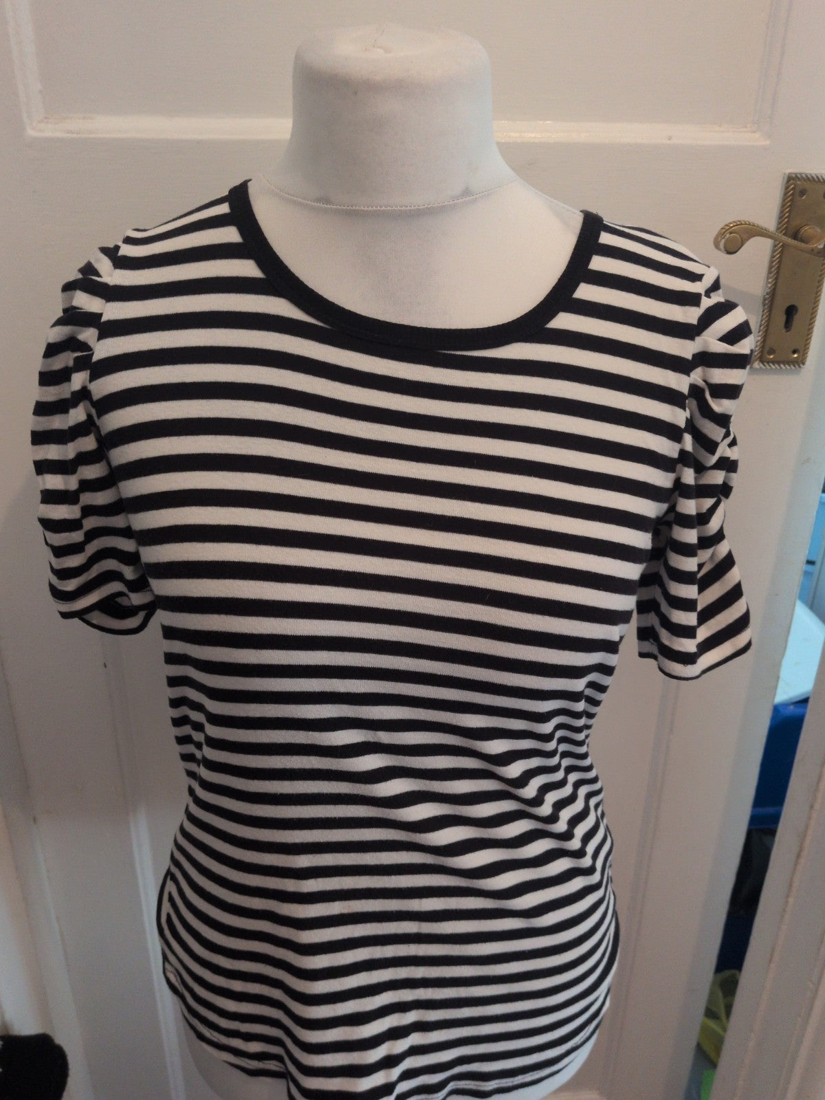 Evie Maternity 12 Navy Stripe Short Sleeve T-shirt