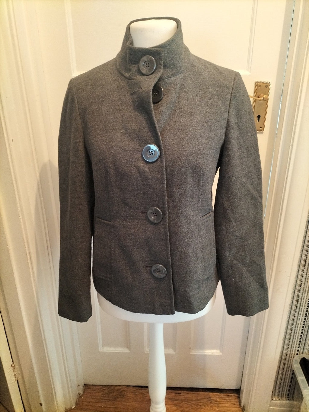 Ladies Debenhams Size 12 Grey High Neck Lined Jacket