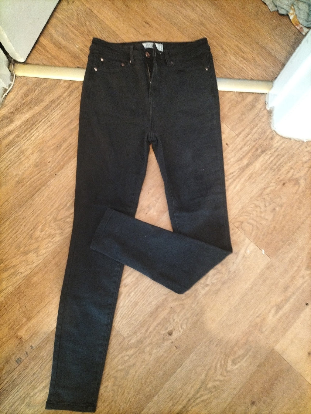 Ladies Next Size 8r Charcoal Skinny Mid Rise Jeans