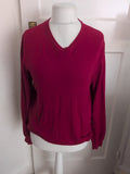 Jeff Banks Small Red V Neck Cotton Cashmere Lightweight Jumper