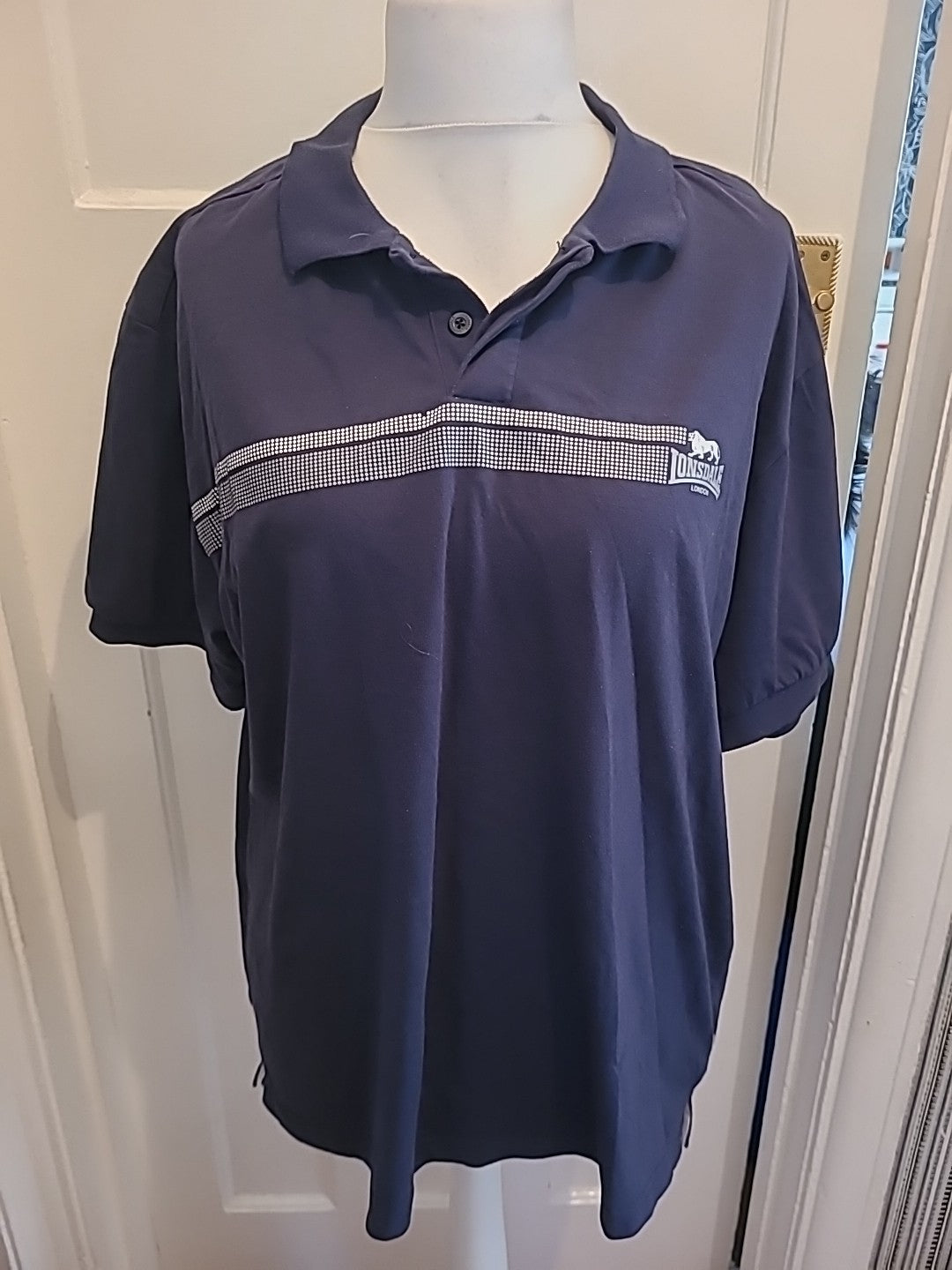 Mens Lonsdale Size 2XL Navy Short Sleeved Polo